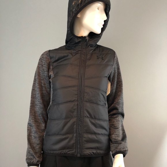NWT Under Amour H ColoGear Hoodie Black and Gray - Picture 3 of 11